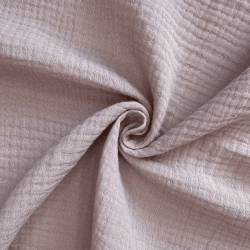 Ткань Муслин Жатый, цвет Пыльно-Розовый (на отрез)  в Рязани