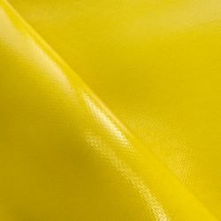 Ткань ПВХ 600 гр/м2 плотная, Жёлтый (Ширина 150см), на отрез  в Рязани