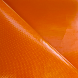 Тентовый материал ПВХ 450 гр/м2, Оранжевый (Ширина 160см), на отрез  в Рязани, 450 г/м2, 699 руб