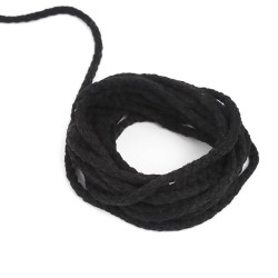 Шнур для одежды тип 2, цвет Чёрный (плетено-вязаный/полиэфир)  в Рязани