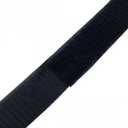 Контактная лента 40мм (38мм) цвет Черный (велькро-липучка, на отрез)  в Рязани